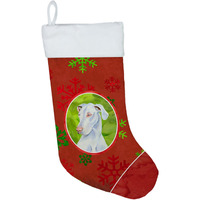 "Caroline's Treasures LH9311-CS Great Dane Red and Green Snowflakes Holiday Christmas Stocking, 11 x 18"", Multicolor"