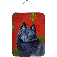 "Caroline's Treasures Schipperke Red Snowflakes Holiday Christmas Wall or Door Hanging Prints, 16"" x 12"", Multicolor"