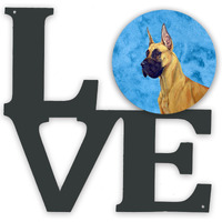 "Caroline's Treasures Blue Dane Metal Artwork Love wall-decor, Multicolor"