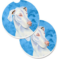 "Caroline's Treasures Blue Great Dane Set of 2 Cup Holder Car Coasters LH9356BUCARC, 2.56, Multicolor"