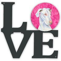 "Caroline's Treasures Pink Dane Metal Artwork Love wall-decor, Multicolor"
