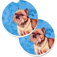 "Caroline's Treasures Blue Brussels Griffon Set of 2 Cup Holder Car Coasters LH9359BUCARC, 2.56, Multicolor"