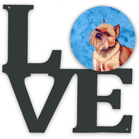 "Caroline's Treasures Blue Brussels Griffon Metal Artwork Love wall-decor, Multicolor"