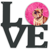 "Caroline's Treasures Pink Brussels Griffon Metal Artwork Love wall-decor, Multicolor"