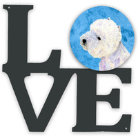 "Caroline's Treasures Blue Westie Metal Artwork Love wall-decor, Multicolor"