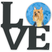 "Caroline's Treasures Blue Silky Terrier Metal Artwork Love wall-decor, Multicolor"