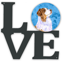 "Caroline's Treasures Blue Australian Shepherd Metal Artwork Love wall-decor, Multicolor"