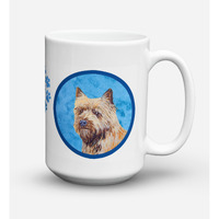 "Caroline's Treasures LH9365BU-CM15 Cairn Terrier Microwavable Ceramic Coffee Mug, 15 oz, Multicolor"