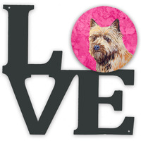 "Caroline's Treasures Pink Cairn Terrier Metal Artwork Love wall-decor, Multicolor"