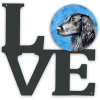 "Caroline's Treasures Blue Flat Coated Retriever Metal Artwork Love wall-decor, Multicolor"