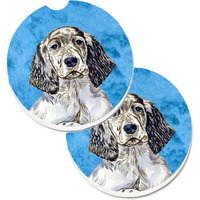 "Caroline's Treasures Blue English Setter Set of 2 Cup Holder Car Coasters LH9367BUCARC, 2.56, Multicolor"