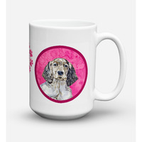 "Caroline's Treasures LH9367PK-CM15 English Setter Microwavable Ceramic Coffee Mug, 15 oz, Multicolor"