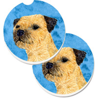 "Caroline's Treasures Blue Border Terrier Set of 2 Cup Holder Car Coasters LH9368BUCARC, 2.56, Multicolor"
