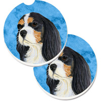 "Caroline's Treasures Blue Cavalier Spaniel Set of 2 Cup Holder Car Coasters LH9369BUCARC, 2.56, Multicolor"