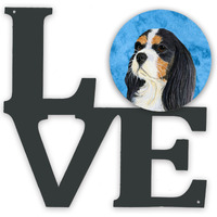 "Caroline's Treasures Blue Cavalier Spaniel Metal Artwork Love wall-decor, Multicolor"