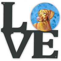 "Caroline's Treasures Blue Vizsla Metal Artwork Love wall-decor, Multicolor"