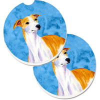 "Caroline's Treasures Blue Whippet Set of 2 Cup Holder Car Coasters LH9373BUCARC, 2.56, Multicolor"