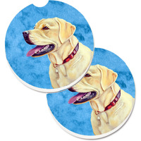 "Caroline's Treasures Blue Labrador Set of 2 Cup Holder Car Coasters LH9383BUCARC, 2.56, Multicolor"