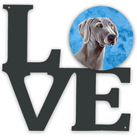 "Caroline's Treasures Blue Weimaraner Metal Artwork Love wall-decor, Multicolor"