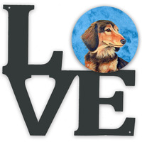 "Caroline's Treasures Blue Dachshund Metal Artwork Love wall-decor, Multicolor"