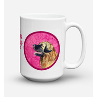 "Caroline's Treasures LH9393PK-CM15 Leonberger Microwavable Ceramic Coffee Mug, 15 oz, Multicolor"