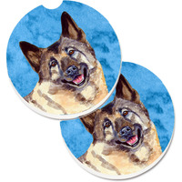 "Caroline's Treasures Blue Norwegian Elkhound Set of 2 Cup Holder Car Coasters LH9398BUCARC, 2.56, Multicolor"