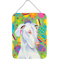 "Caroline's Treasures LH9401DS1216 Great Dane Easter Eggtravaganza Aluminium Metal Wall or Door Hanging Prints, 16"" x 12"", Multicolor"