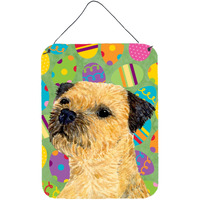 "Caroline's Treasures Border Terrier Easter Eggtravaganza Aluminium Metal Wall or Door Hanging Prints, 16"" x 12"", Multicolor"