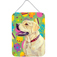 "Caroline's Treasures LH9428DS1216 Labrador Easter Eggtravaganza Aluminium Metal Wall or Door Hanging Prints, 16"" x 12"", Multicolor"