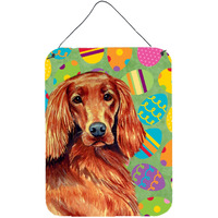 "Caroline's Treasures Irish Setter Easter Eggtravaganza Aluminium Metal Wall or Door Hanging Prints, 16"" x 12"", Multicolor"