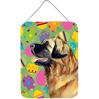 "Caroline's Treasures Leonberger Easter Eggtravaganza Aluminium Metal Wall or Door Hanging Prints, 16"" x 12"", Multicolor"