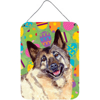 "Caroline's Treasures Norwegian Elkhound Easter Eggtravaganza Wall or Door Hanging Prints, 16"" x 12"", Multicolor"