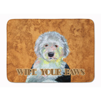 "Caroline's Treasures Old English Sheepdog Wipe your Paws Floor Mat, 19"" x 27"", Multicolor"