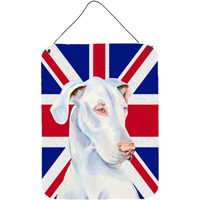 "Caroline's Treasures LH9465DS1216 Great Dane with English Union Jack British Flag Wall or Door Hanging Prints, 16"" x 12"""