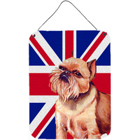 "Caroline's Treasures LH9466DS1216 Brussels Griffon with English Union Jack British Flag Wall or Door Hanging Prints, 16"" x 12"""