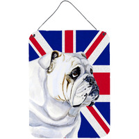 "Caroline's Treasures LH9471DS1216 English Bulldog with English Union Jack British Flag Wall or Door Hanging Prints, 16"" x 12"""