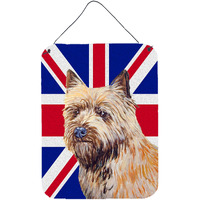 "Caroline's Treasures LH9472DS1216 Cairn Terrier with English Union Jack British Flag Wall or Door Hanging Prints, 16"" x 12"""