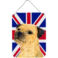 "Caroline's Treasures Border Terrier with English Union Jack British Flag Wall or Door Hanging Prints, 16"" x 12"""