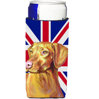 Vizsla with English Union Jack British Flag Ultra Beverage Insulators for slim cans LH9477MUK