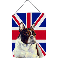 "Caroline's Treasures LH9489DS1216 French Bulldog with English Union Jack British Flag Wall or Door Hanging Prints, 16"" x 12"""