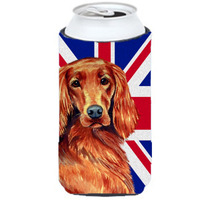 Irish Setter with English Union Jack British Flag Tall Boy Beverage Insulator Hugger LH9504TBC