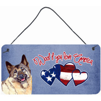 "Caroline's Treasures Woof if You Love America Norwegian Elkhound Wall or Door Hanging Prints, 6 x 12"""