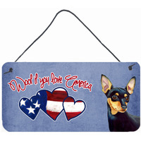 "Caroline's Treasures LH9524DS612 Woof If You Love America Chihuahua Wall or Door Hanging Prints, 6 x 12"""