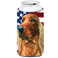 Irish Setter USA Patriotic American Flag Tall Boy Beverage Insulator Hugger LH9541TBC