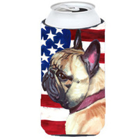 French Bulldog Frenchie USA Patriotic American Flag Tall Boy Beverage Insulator Hugger LH9545TBC