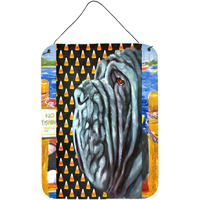 "Caroline's Treasures LH9547DS1216 Neapolitan Mastiff Candy Corn Halloween Wall or Door Hanging Prints, 16 x 12"", Multicolor"