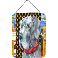 "Caroline's Treasures LH9549DS1216 Great Dane Candy Corn Halloween Wall or Door Hanging Prints, 16 x 12"", Multicolor"