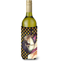 French Bulldog Frenchie Candy Corn Halloween Wine Bottle Beverage Insulator Hugger LH9552LITERK