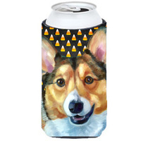 Corgi Candy Corn Halloween Tall Boy Beverage Insulator Hugger LH9553TBC