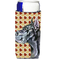 Black Great Dane Fall Leaves Ultra Beverage Insulators for slim cans LH9557MUK